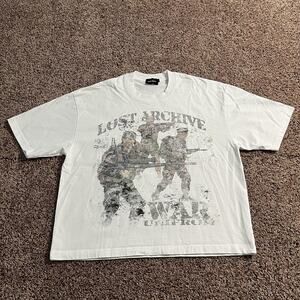 HYPEDEPT Shirt Mens Extra Large White Lost Archive War Graphic Distressed Tee
